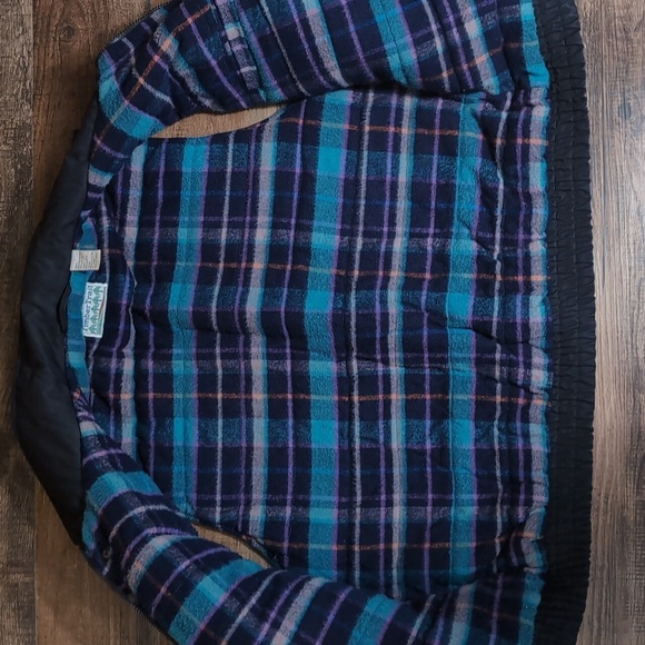 Vintage Timber Trail Flannel Fleece Lined Vest Size Large in Navy Blue - Picture 4 of 11